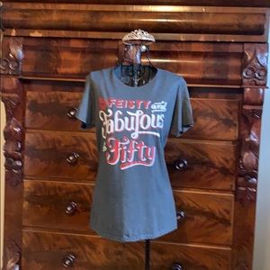 Feisty & Fabulous at 50 birthday women’s t-shirt